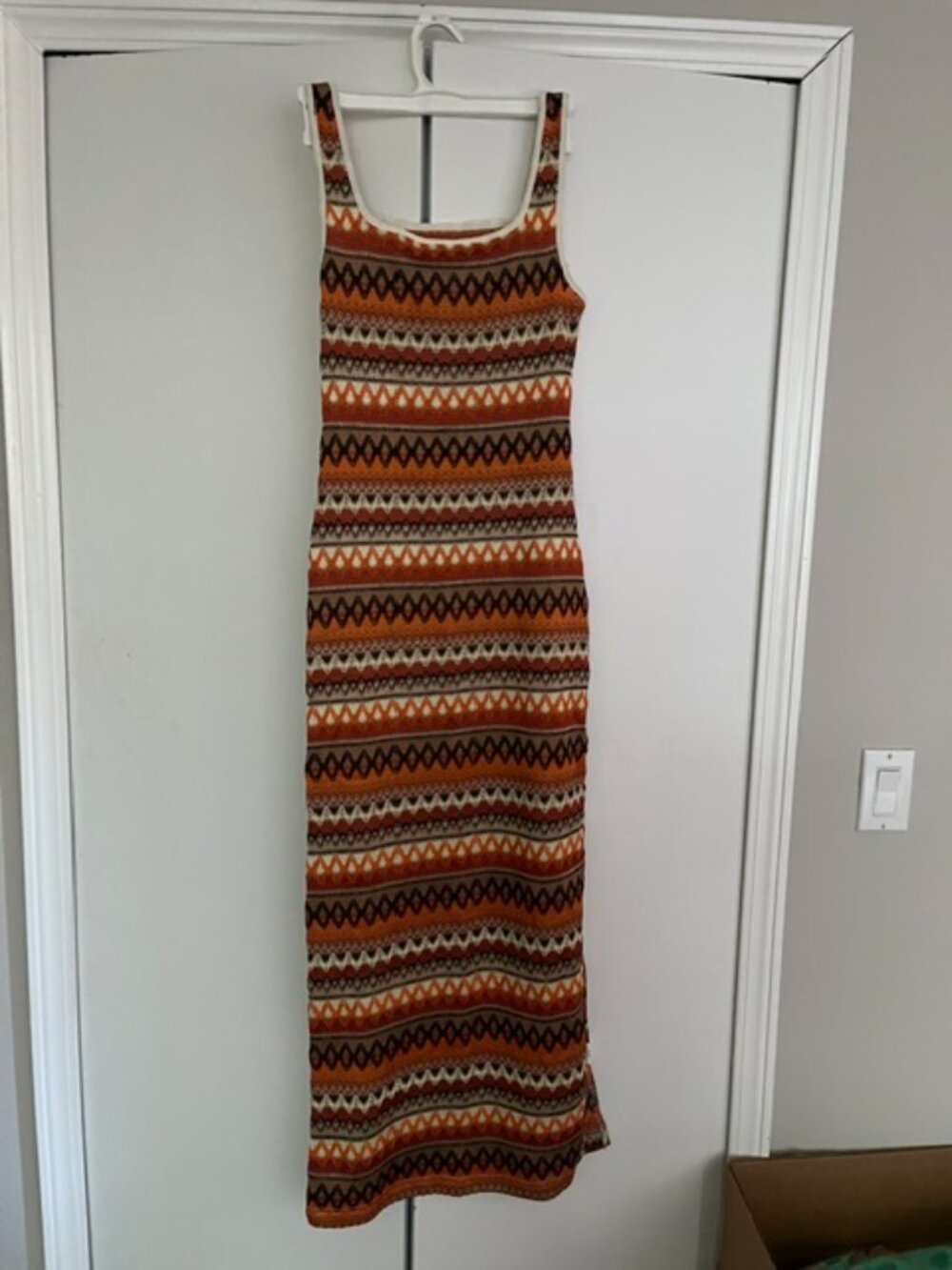 Women Bohemian Beach Sleeveless Cami Maxi Dress Stretch Knit Print - Picture 2 of 4
